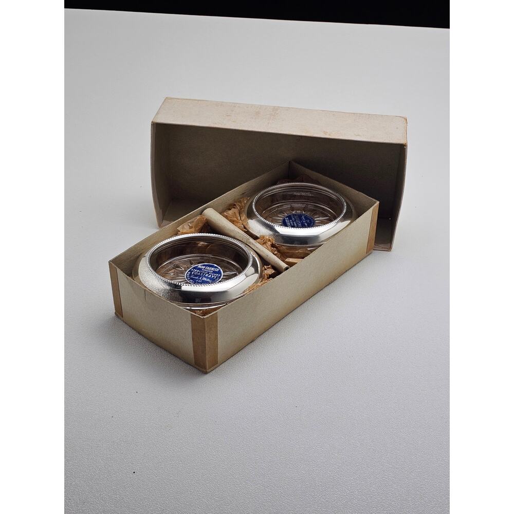 FRANK M. WHITING - 4 Sterling Silver & Glass Coasters - Picture 4 of 7
